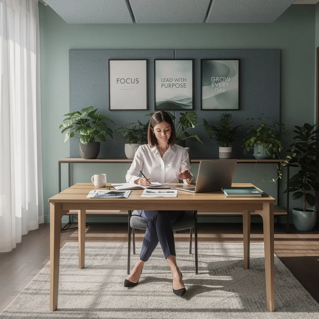 An acoustic panel installation in an open office to enhance sound absorption and reduce noise levels.